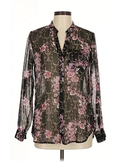 Pre-owned Kut From The Kloth Long Sleeve Blouse In Black