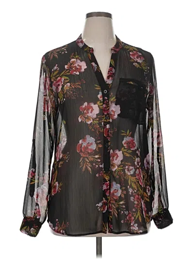 Pre-owned Kut From The Kloth Long Sleeve Blouse In Black