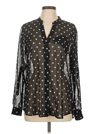 Pre-owned Kut From The Kloth Long Sleeve Blouse In Black