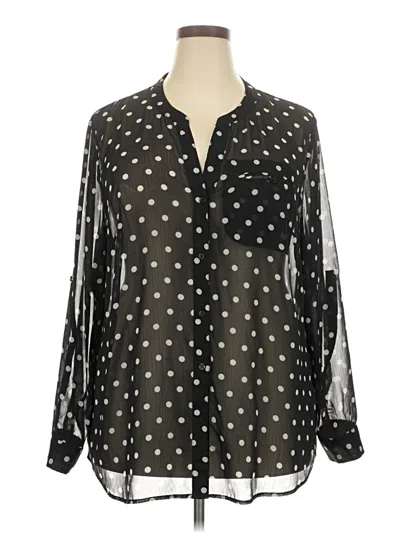 Pre-owned Kut From The Kloth Long Sleeve Blouse In Black