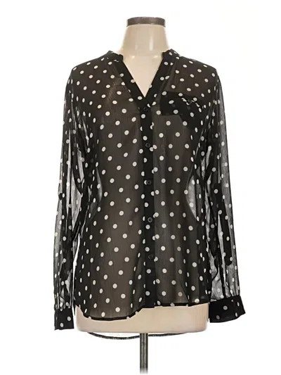 Pre-owned Kut From The Kloth Long Sleeve Blouse In Black