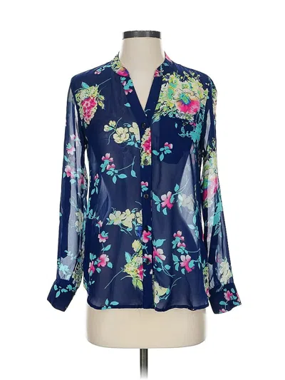 Pre-owned Kut From The Kloth Long Sleeve Blouse In Blue