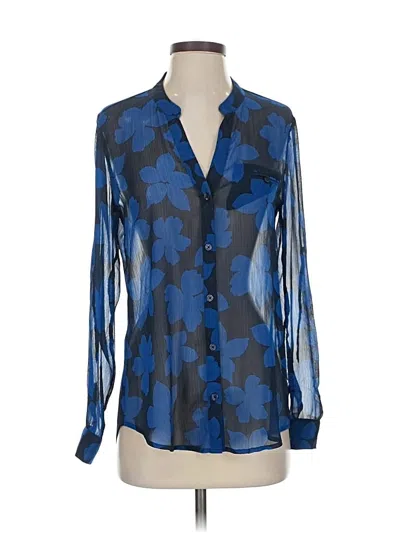 Pre-owned Kut From The Kloth Long Sleeve Blouse In Blue