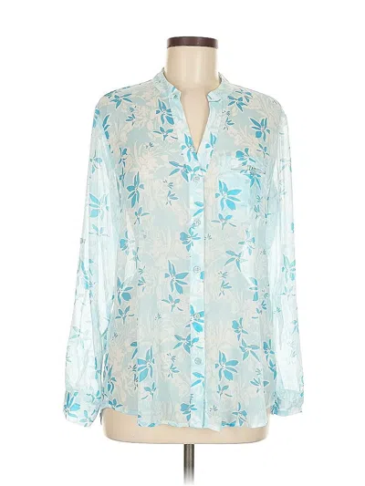 Pre-owned Kut From The Kloth Long Sleeve Blouse In Blue