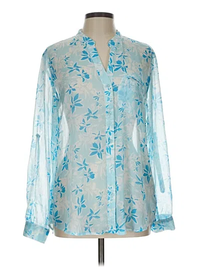 Pre-owned Kut From The Kloth Long Sleeve Blouse In Blue