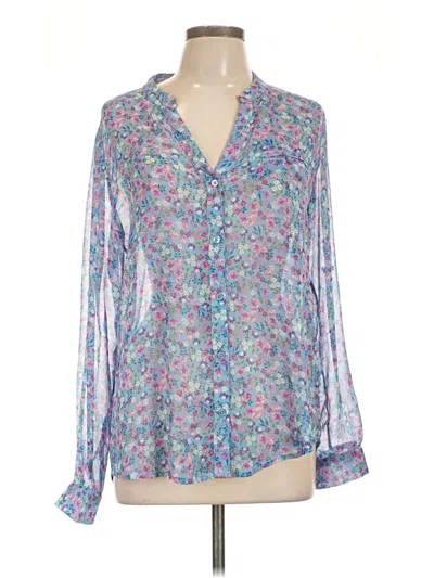 Pre-owned Kut From The Kloth Long Sleeve Blouse In Blue