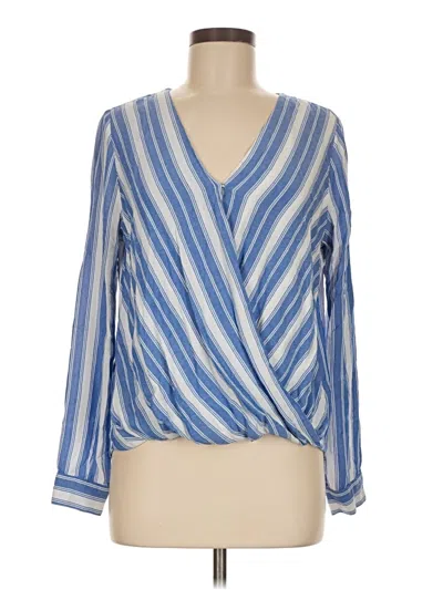 Pre-owned Kut From The Kloth Long Sleeve Blouse In Blue
