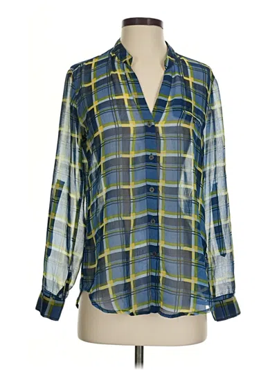 Pre-owned Kut From The Kloth Long Sleeve Blouse In Blue