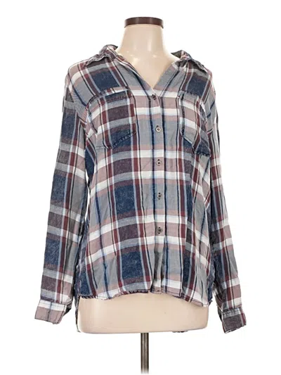 Pre-owned Kut From The Kloth Long Sleeve Blouse In Blue