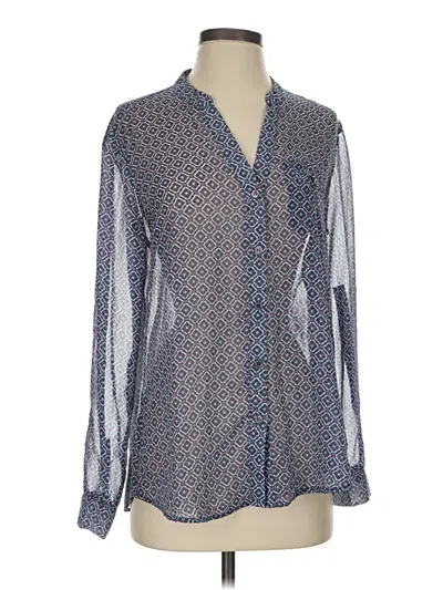 Pre-owned Kut From The Kloth Long Sleeve Blouse In Blue
