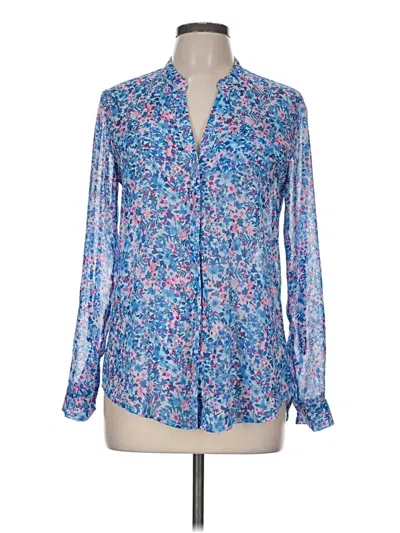 Pre-owned Kut From The Kloth Long Sleeve Blouse In Blue