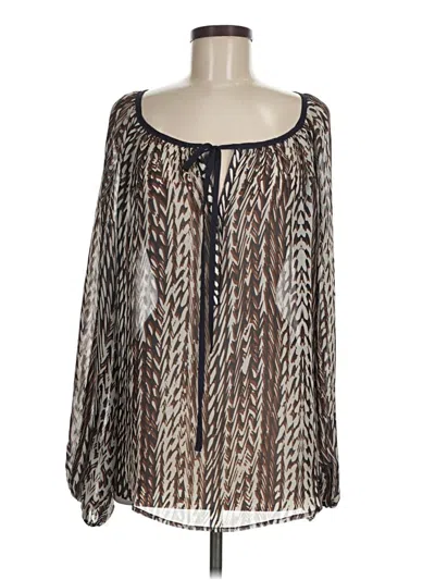 Pre-owned Kut From The Kloth Long Sleeve Blouse In Brown
