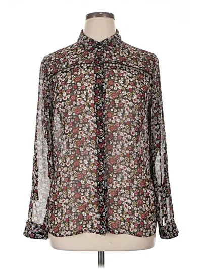 Pre-owned Kut From The Kloth Long Sleeve Blouse In Brown