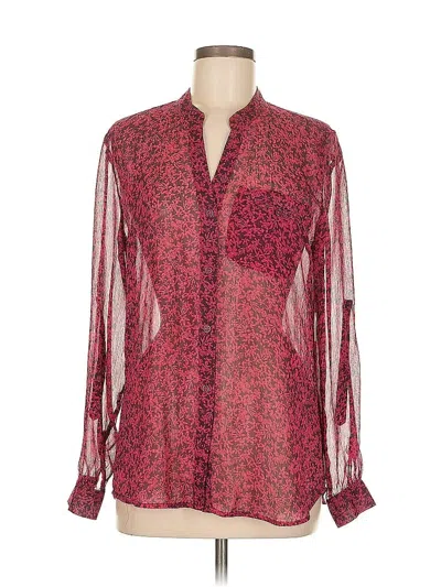 Pre-owned Kut From The Kloth Long Sleeve Blouse In Burgundy