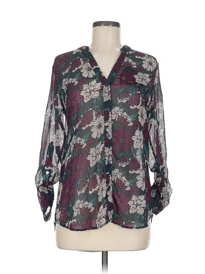 Pre-owned Kut From The Kloth Long Sleeve Blouse In Burgundy