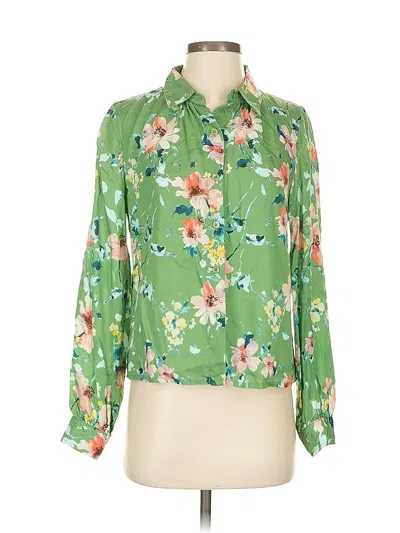 Pre-owned Kut From The Kloth Long Sleeve Blouse In Green