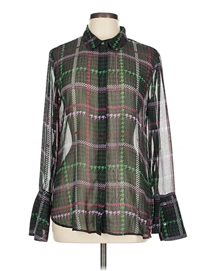 Pre-owned Kut From The Kloth Long Sleeve Blouse In Green