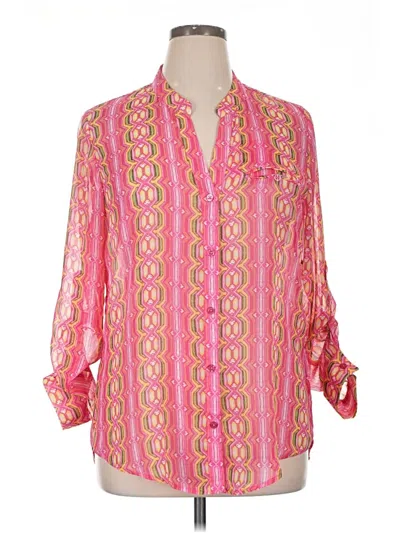 Pre-owned Kut From The Kloth Long Sleeve Blouse In Pink