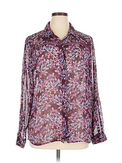 Pre-owned Kut From The Kloth Long Sleeve Blouse In Purple