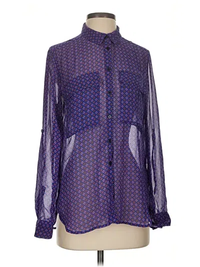 Pre-owned Kut From The Kloth Long Sleeve Blouse In Purple