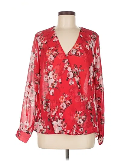 Pre-owned Kut From The Kloth Long Sleeve Blouse In Red