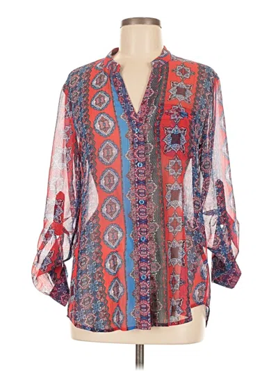 Pre-owned Kut From The Kloth Long Sleeve Blouse In Red