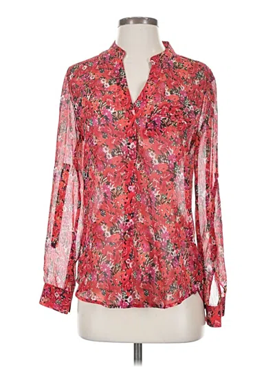 Pre-owned Kut From The Kloth Long Sleeve Blouse In Red
