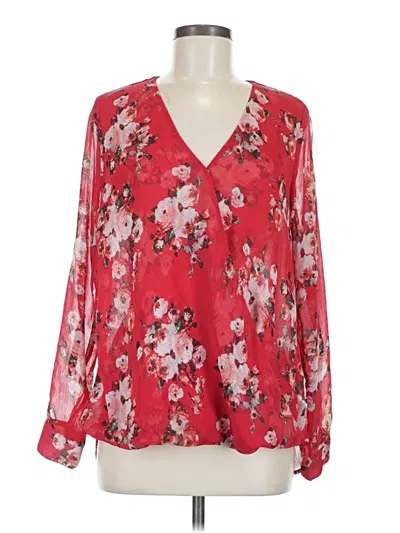 Pre-owned Kut From The Kloth Long Sleeve Blouse In Red