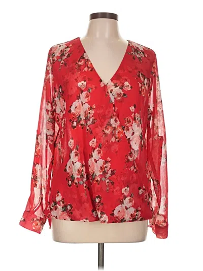 Pre-owned Kut From The Kloth Long Sleeve Blouse In Red