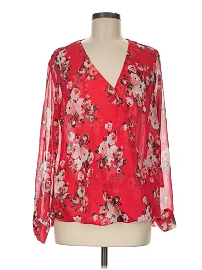 Pre-owned Kut From The Kloth Long Sleeve Blouse In Red