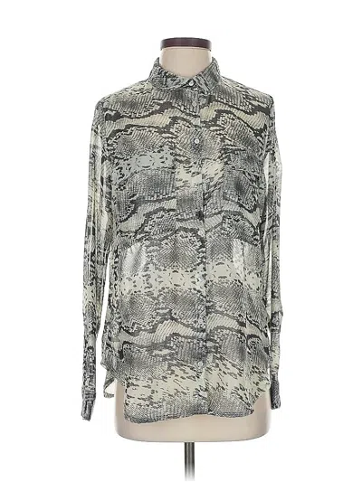 Pre-owned Kut From The Kloth Long Sleeve Blouse In Silver
