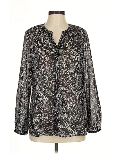 Pre-owned Kut From The Kloth Long Sleeve Blouse In Silver