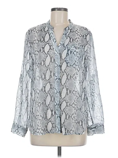 Pre-owned Kut From The Kloth Long Sleeve Blouse In Silver