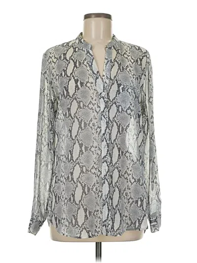 Pre-owned Kut From The Kloth Long Sleeve Blouse In Silver