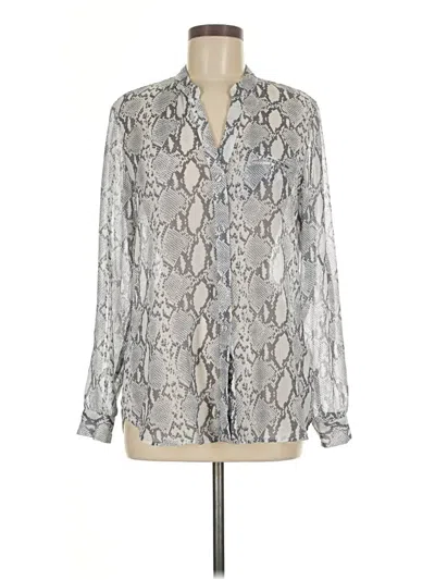 Pre-owned Kut From The Kloth Long Sleeve Blouse In Silver