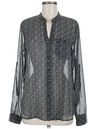 Pre-owned Kut From The Kloth Long Sleeve Blouse In Silver