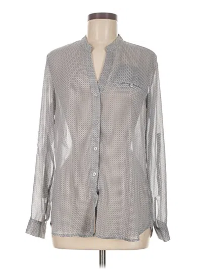 Pre-owned Kut From The Kloth Long Sleeve Blouse In Silver