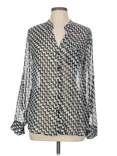 Pre-owned Kut From The Kloth Long Sleeve Blouse In Silver