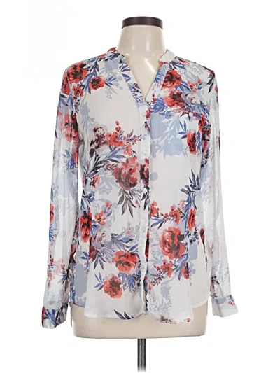 Pre-owned Kut From The Kloth Long Sleeve Blouse In Silver