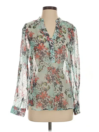 Pre-owned Kut From The Kloth Long Sleeve Blouse In Silver