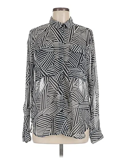 Pre-owned Kut From The Kloth Long Sleeve Blouse In Silver