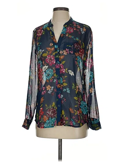 Pre-owned Kut From The Kloth Long Sleeve Blouse In Teal
