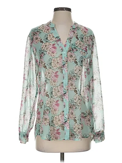 Pre-owned Kut From The Kloth Long Sleeve Blouse In Teal