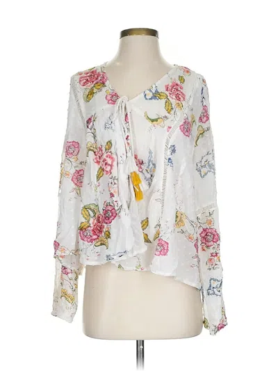 Pre-owned Kut From The Kloth Long Sleeve Blouse In White