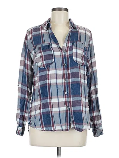 Pre-owned Kut From The Kloth Long Sleeve Button Down Shirt In Blue