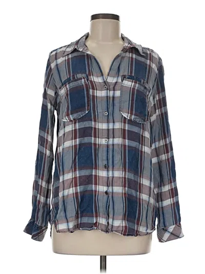Pre-owned Kut From The Kloth Long Sleeve Button Down Shirt In Blue