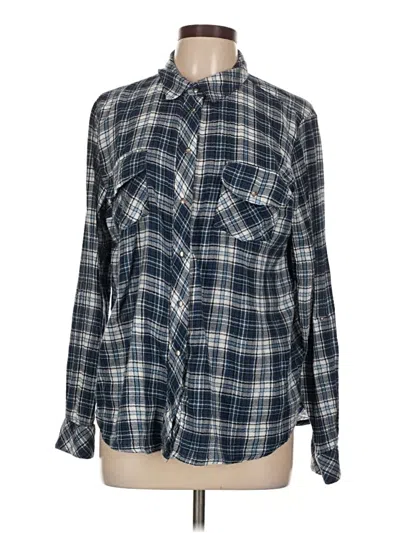 Pre-owned Kut From The Kloth Long Sleeve Button Down Shirt In Blue