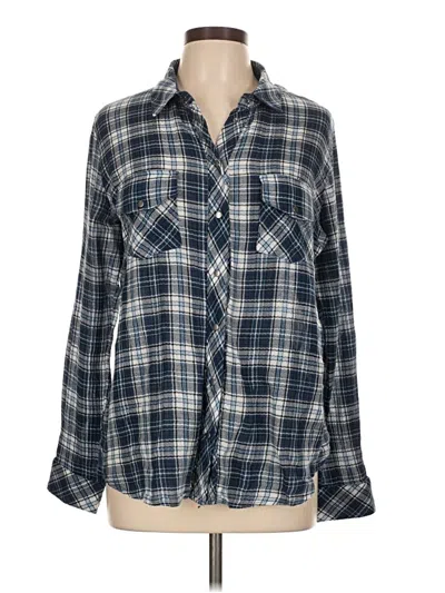 Pre-owned Kut From The Kloth Long Sleeve Button Down Shirt In Blue