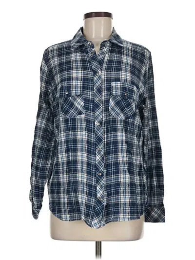 Pre-owned Kut From The Kloth Long Sleeve Button Down Shirt In Blue
