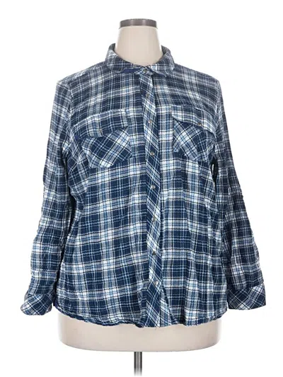 Pre-owned Kut From The Kloth Long Sleeve Button Down Shirt In Blue